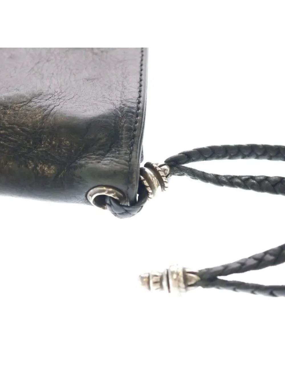 Chrome Hearts Cross Ball Button Leather Wallet Black
